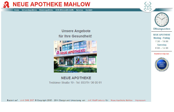 Design und Umsetzung -- Neue Apotheke Mahlow